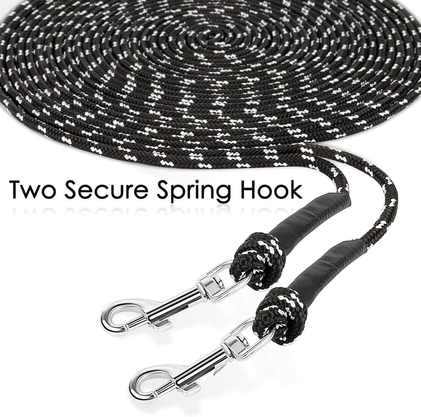 Reflective Cat Long Leash - 15 FT Escape Proof Walking Leads Yard Long Leash Durable Safe Personalized Extender Leash Traning Play Outdoor for Kitten, Puppy, Rabbit and Small Animals